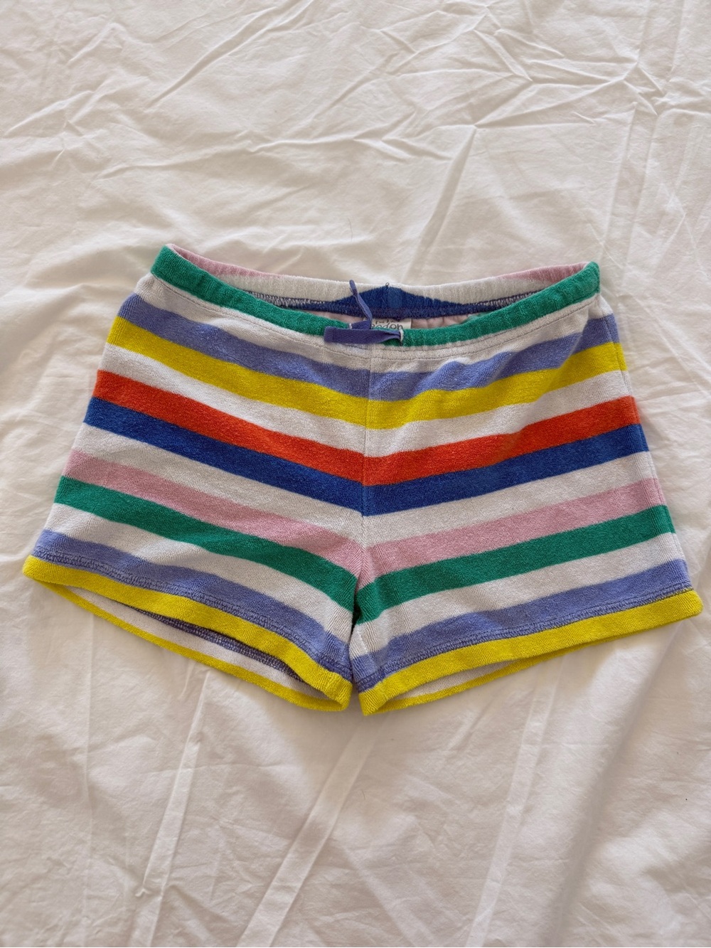 Striped Multicolor girls 10 mini boden Terry Cloth Shorts